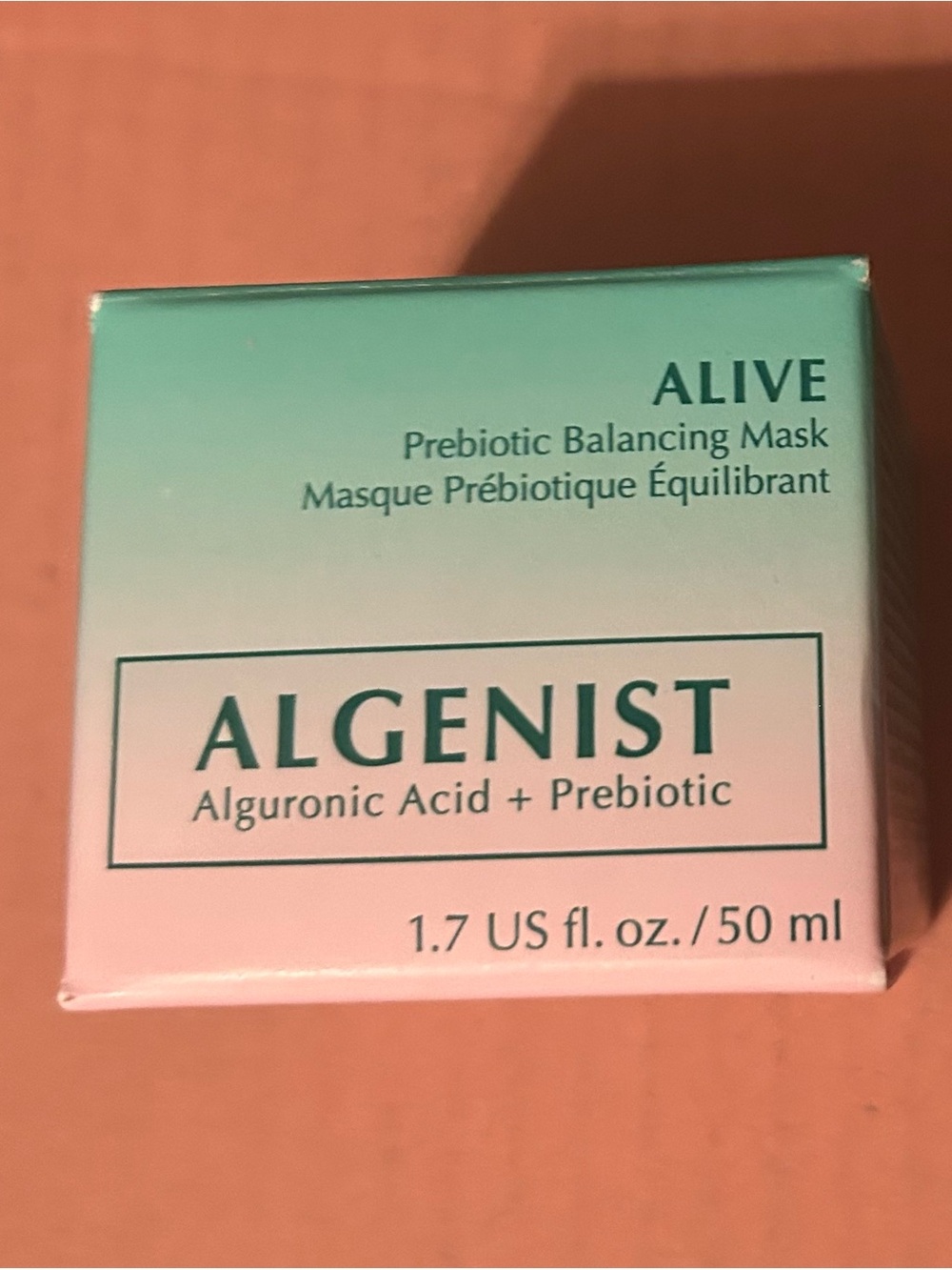Algenist Prebiotic Balancing Mask Box in Mint and Pink